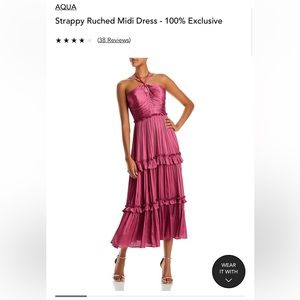 Aqua (Bloomingdales) Strappy Ruched Midi Dress
